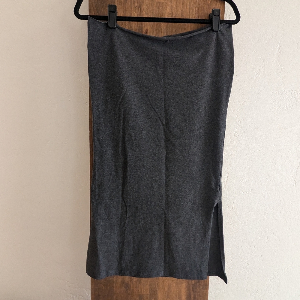 Manners London cut-off midi skirt with raw edge waist